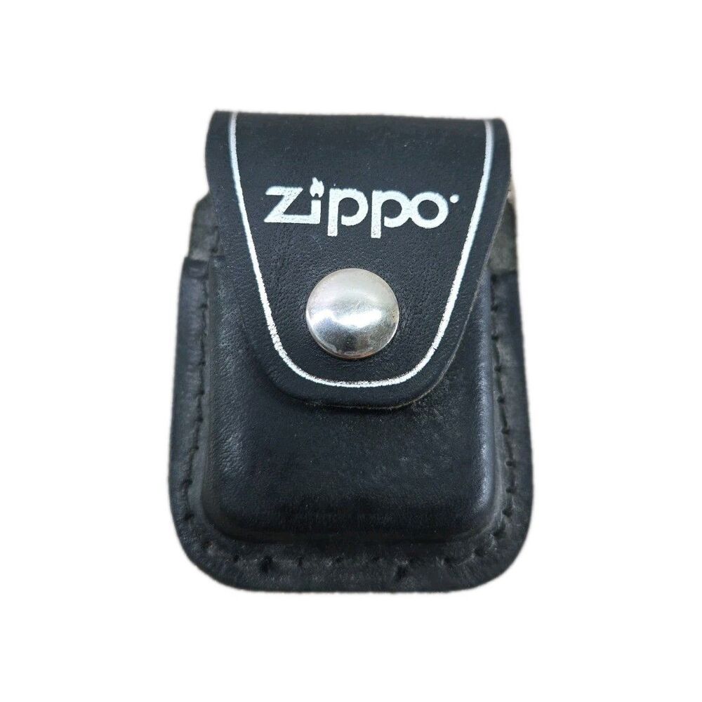 Zippo Belt Clip Lighter Case Black Leather Pouch Holder Made In USA